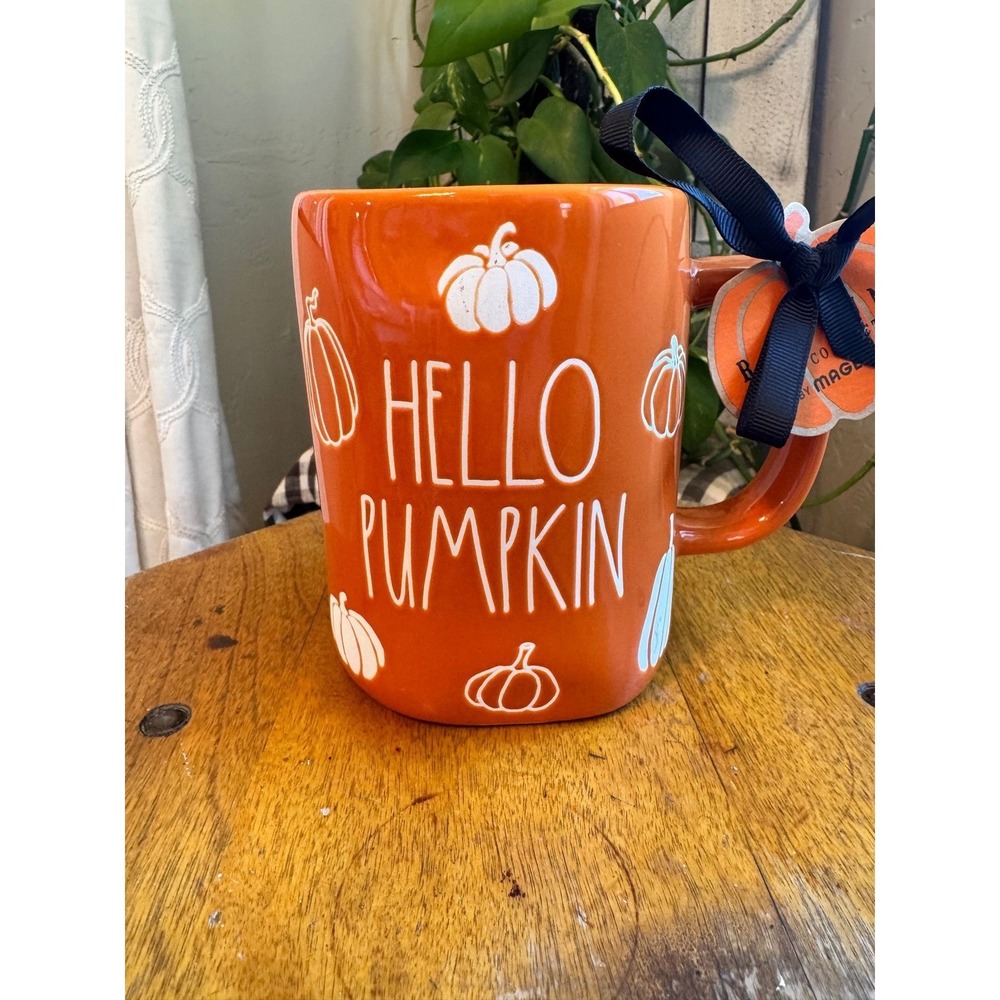 Rae Dunn HELLO PUMPKIN orange mug Fall Autumn